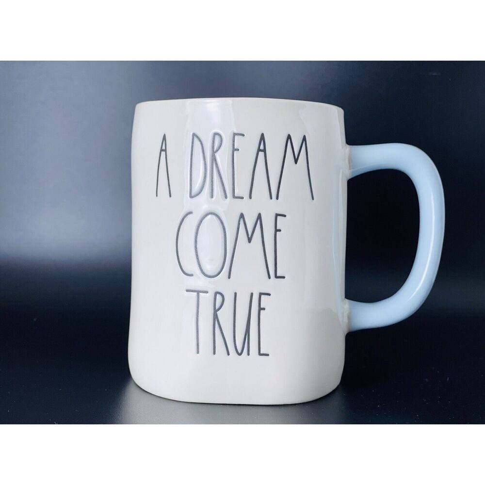Disney/Rae Dunn A Dream Come True Princess Mug White w Blue Handle 5” Tall
